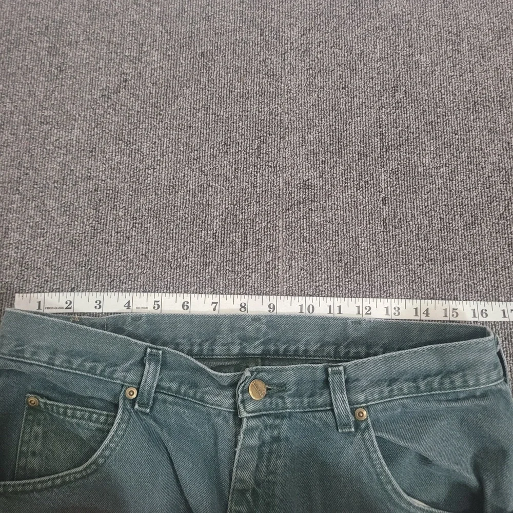 L.L. Bean 34x30 Straight Leg Jeans Mens Teal Green Vintage 90s Made in USA Denim
